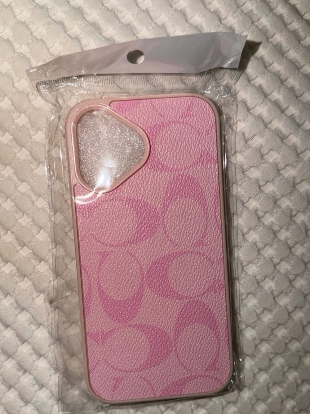 Coach Pink Signature "C" Pattern Phone Case - Light Pink